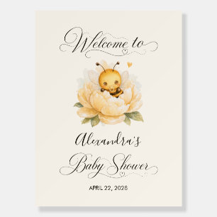 Sweet Baby Bee Watercolor Baby Shower Welcome Foam Board