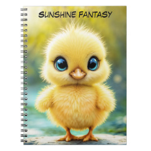 Sweet baby bird spring meadow yellow flowers notebook