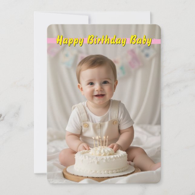 Sweet Baby Birthday Card – Instant Download (Front)