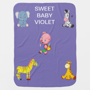 "Sweet Baby" blanket with baby animals.
