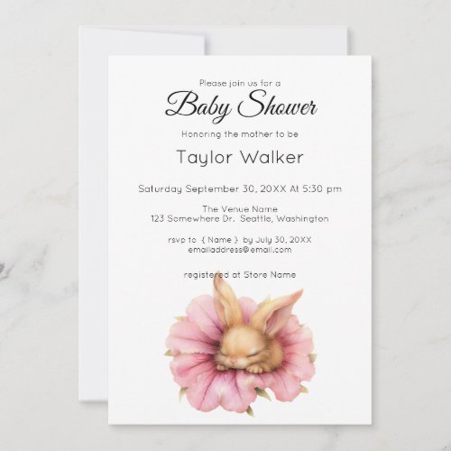 Sweet Baby Blossom Baby Shower Invitation
