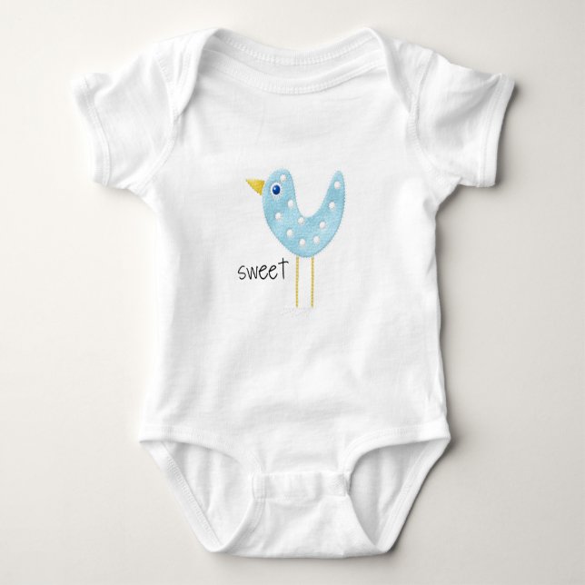 Sweet Baby Blue Bird Baby Bodysuit (Front)