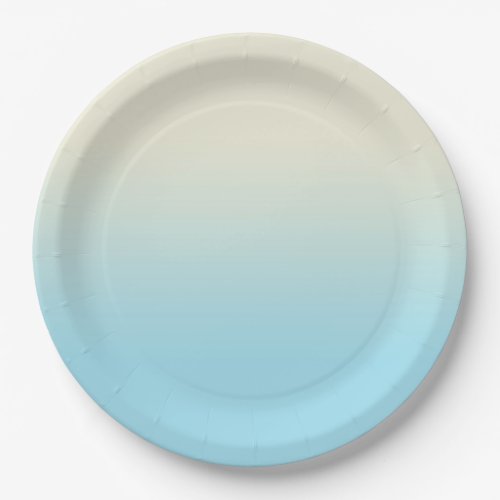 Sweet Baby Blue  Ivory Gradient Ombre    Paper Plates