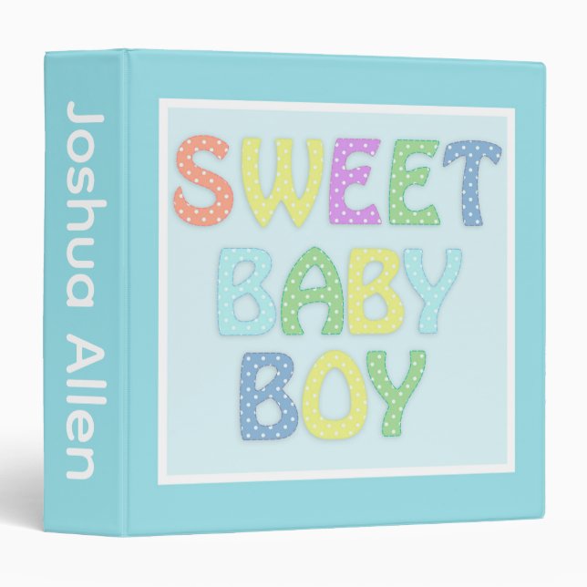 Sweet Baby Boy 3 Ring Binder (Front/Spine)