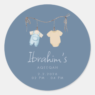 Sweet Baby Boy Aqeeqah Favor Sticker