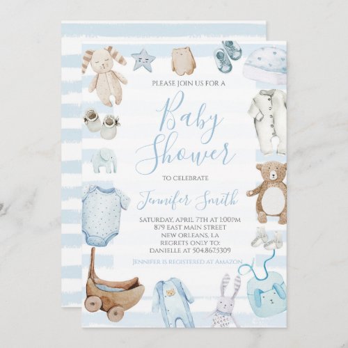 Sweet Baby Boy Baby Shower Invitation