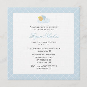 Sweet Baby Boy Baptism Invitation