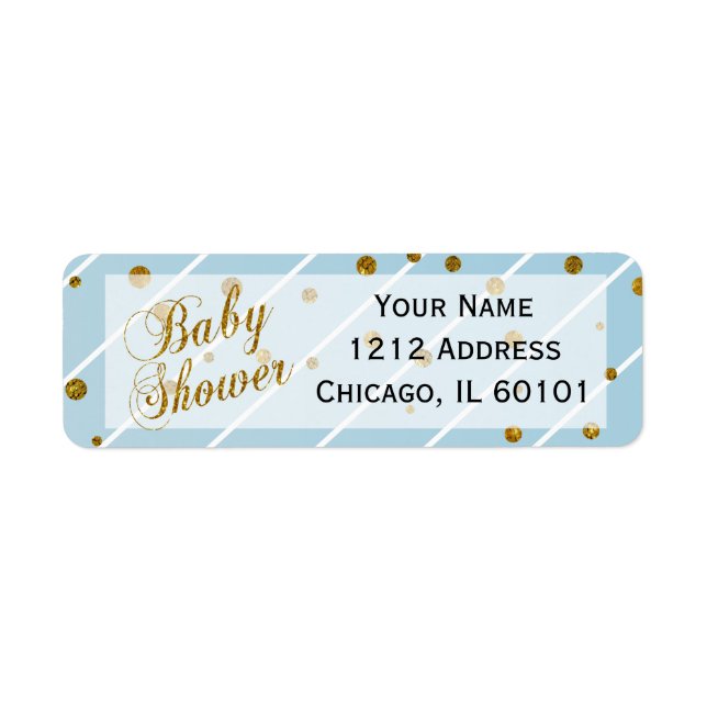 Sweet Baby Boy  Blue and Gold Confetti Label (Front)