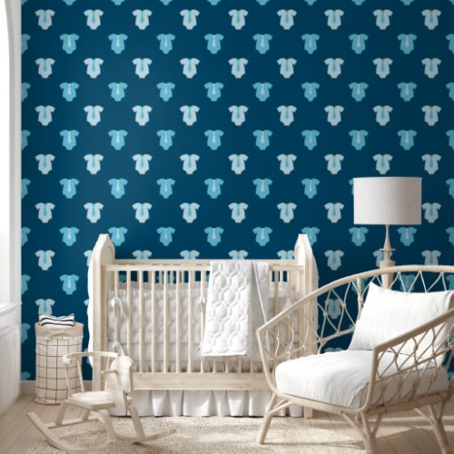 Sweet Baby Boy Blue Fashion Dark Blue Nursery Wallpaper