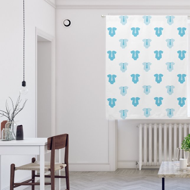Sweet Baby Boy Blue Fashion White Nursery Blackout Curtains (Living Room)