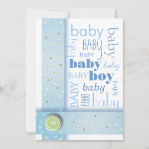 Sweet Baby Boy Blue Ribbon Baby Shower Invitation