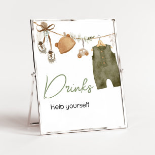 Sweet Baby Boy Boho Clothes Baby Shower Drinks Poster