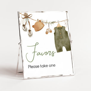 Sweet Baby Boy Boho Clothes Baby Shower Favors Poster