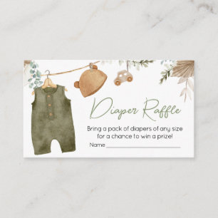Sweet Baby Boy Boho Clothes Diaper Raffle Enclosure Card