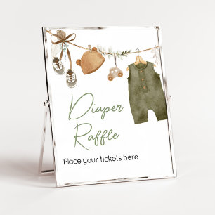 Sweet Baby Boy Boho Clothes Diaper Raffle Poster