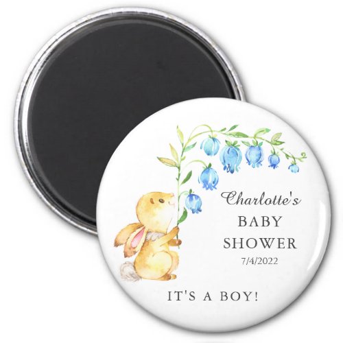 Sweet Baby Boy Bunny Baby Shower Magnet