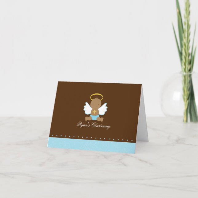 Sweet Baby Boy Christening Card (Front)