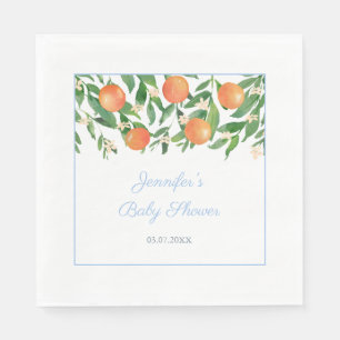 Sweet Baby Boy Citrus Oranges Baby Shower Party Napkins