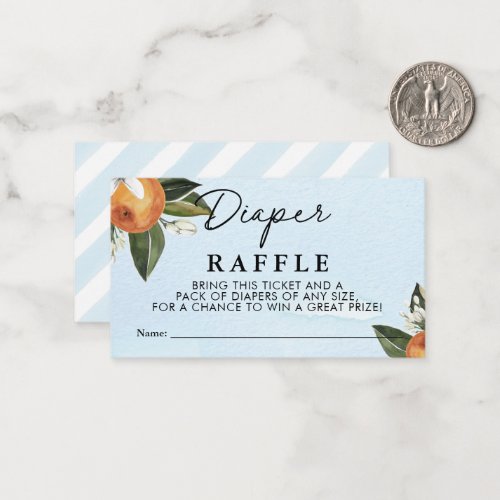 Sweet Baby Boy Clementine Boy Diaper Raffle Note Card