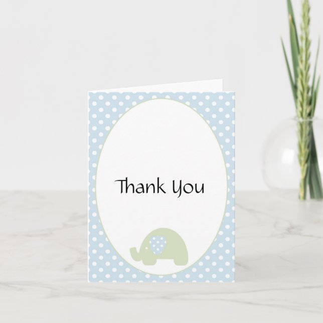 Sweet Baby Boy- Elephant Thank You Note (Front)