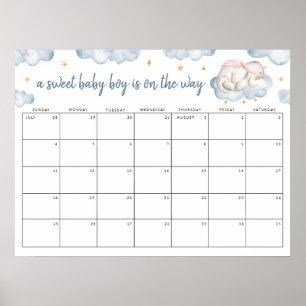 Sweet Baby Boy Gender Reveal Guess the date Poster