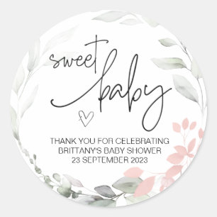Sweet Baby Boy Girl Cute Baby Shower Party Favour Classic Round Sticker
