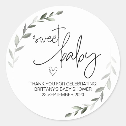 Sweet Baby Boy Girl Cute Baby Shower Party Favour Classic Round Sticker