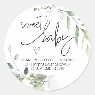 Sweet Baby Boy Girl Cute Baby Shower Party Favour Classic Round Sticker