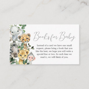 Sweet Baby Boy Safari Baby Shower Books for Baby Enclosure Card