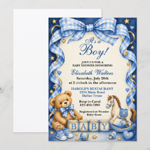 Sweet Baby Boy Shower Invitation