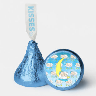 Sweet Baby boy Sleeping on Moon Baby Shower Hershey®'s Kisses®