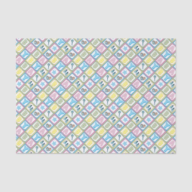Sweet Baby Boy Squares Tissue Paper (Front)