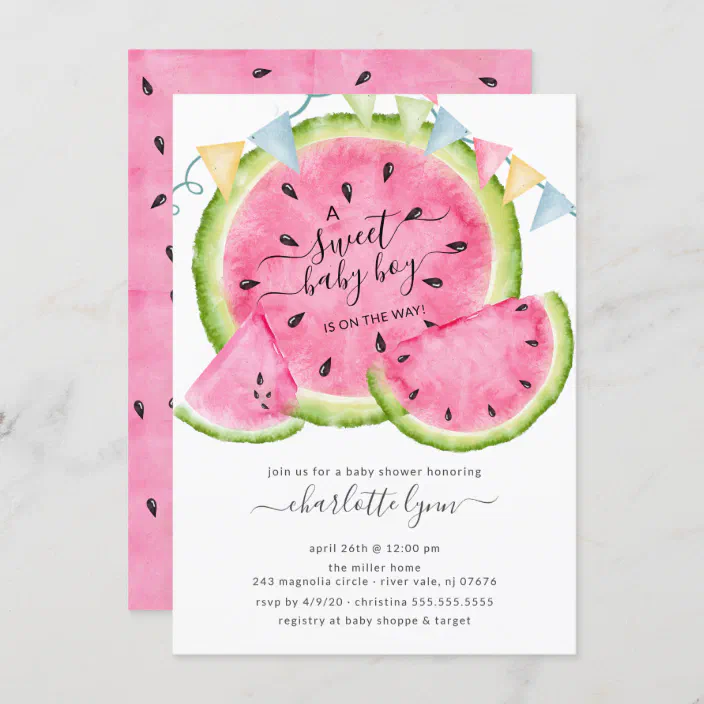 Watermelon Baby Shower Invitation