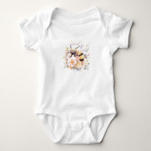 Sweet Baby Bumble Bee with Flowers Bodysuit