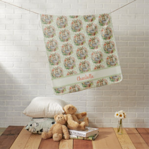 Sweet Baby Bunny Add Child's Name Gender Neutral Blanket
