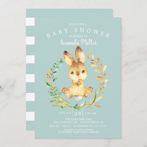 Sweet Baby Bunny Baby Shower Invitation