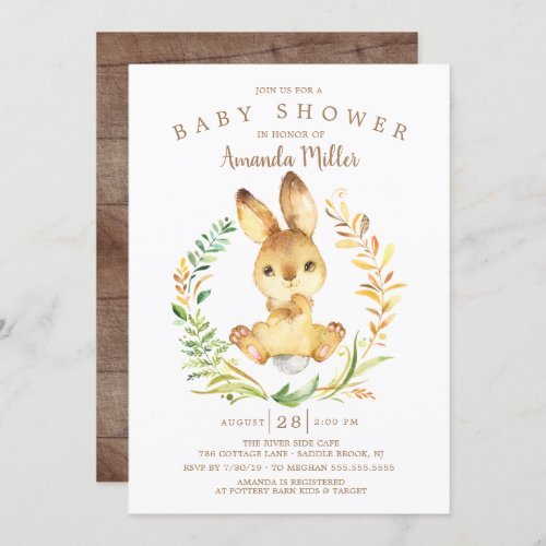 Sweet Baby Bunny Baby Shower Invitation