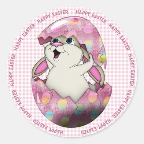 Sweet Baby Bunny Easter Classic Round Sticker