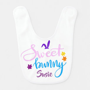 Sweet Baby  Bunny Personalized Pattern Baby Bib