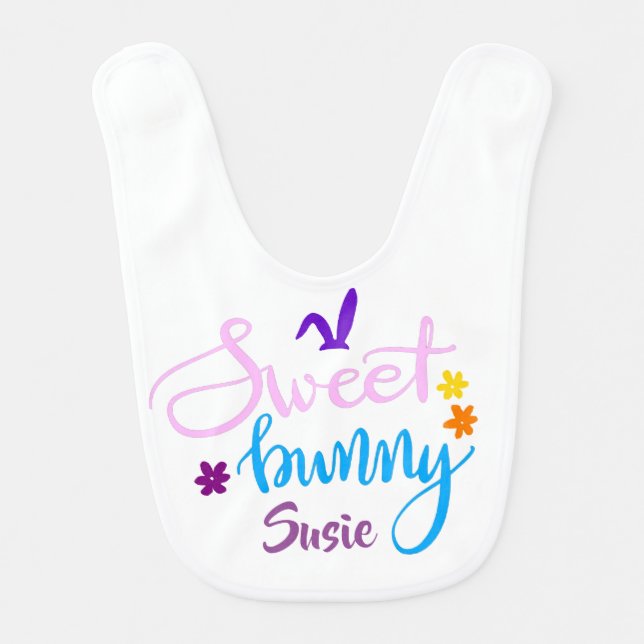 Sweet Baby  Bunny Personalized Pattern Bib (Front)