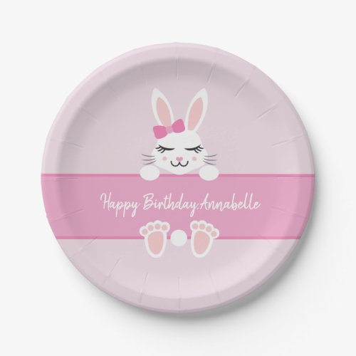 Sweet Baby Bunny Pink Paper Plates