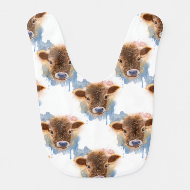 Sweet Baby Calf Portrait  Bib (Front)