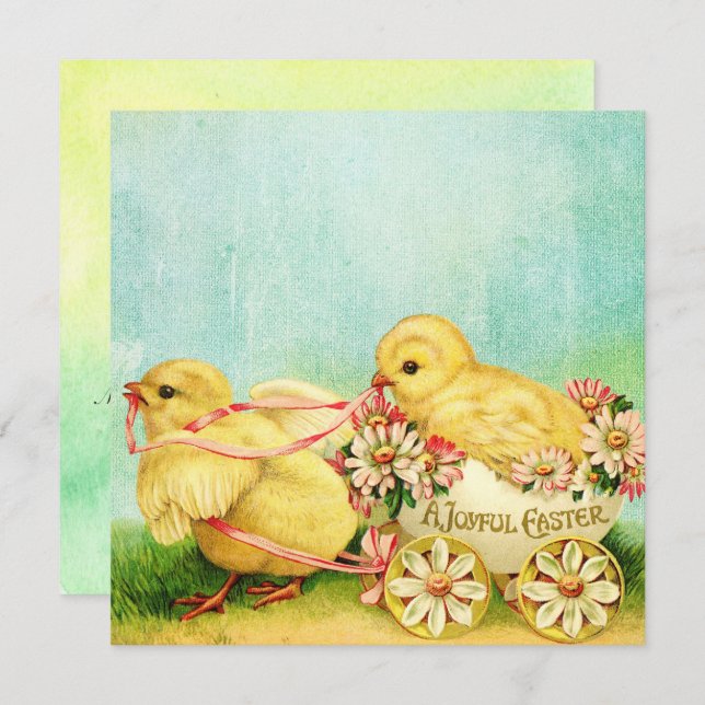 Sweet Baby Chicks Easter Cards Personalize Text (Front/Back)