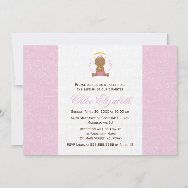 Sweet Baby Christening Invitation (Front)