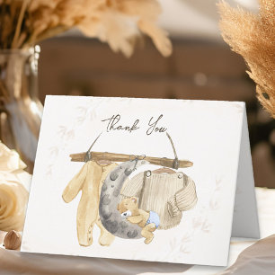 Sweet Baby Clothes Gender Neutral Baby Shower Letterpress Thank You Card