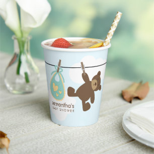 Sweet Baby Clothesline Gender Neutral Baby Shower Paper Cups