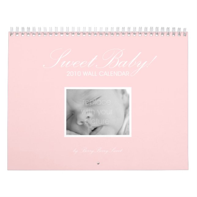 Sweet Baby Custom Wall Calendar - Pink (Cover)