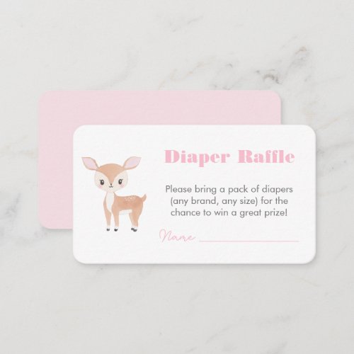 Sweet Baby Deer Diaper Raffle Baby Shower Enclosure Card