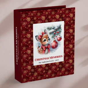 Sweet baby deer snowy forest kids memory album 3 ring binder