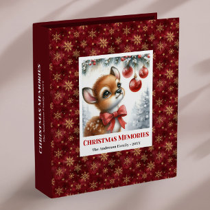 Sweet baby deer winter scene kids memory album 3 ring binder